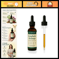 Lymphatic Drainage Drops for Bloat Relief & Detox – Alcohol-Free, Vegan, 2 Fl Oz