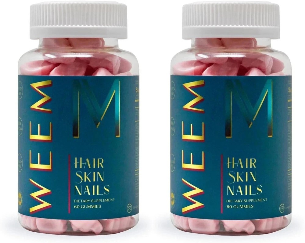 WEEM Hair Skin and Nails Gummies – Supports Healthy Hair – Vegan biotin (Pack 2)