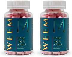 WEEM Hair Skin and Nails Gummies – Supports Healthy Hair – Vegan biotin (Pack 2)