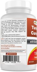 Best Naturals Turmeric Curcumin 1500mg 180 Vegetarian Capsules