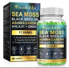 Sea Moss, Black Seed Oil, Ashwagandha, Turmeric, Ginger, Shilajit Gummies