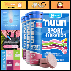 Electrolyte Tablets for Sports, Gluten Free & Vegan, Mixed Flavors, 4 Pack (40 S