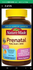 Nature Made Prenatal Softgels with Folic Acid + DHA – 110 Count (110-Day Supply)