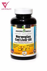 Norwegian Cod Liver Oil 1250 Mg Omega 3 EPA – DHA 120 Softgels Orange Flavor