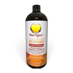 Mary Ruth’s Liquid Morning Multivitamin + Hair Growth – Peach Mango – 30 Fl Oz