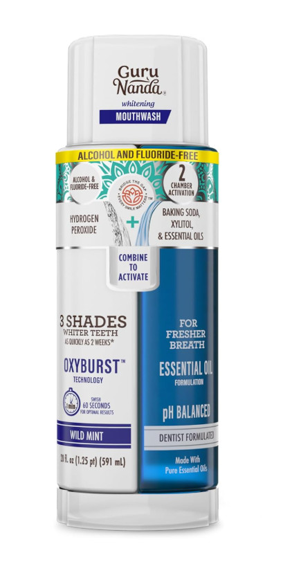 GuruNanda Teeth Whitening Dual Barrel Oxyburst 20 Fl Oz (Pack of 1), White