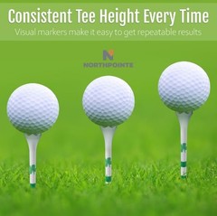 NorthPointe Golf Tees Plastic Combo Length Pack of 50 Includes (40 Count) 3 