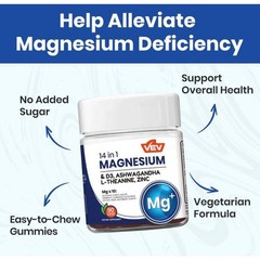 VEV 14-in-1 Magnesium Gummies with Ashwagandha, L-Theanine, Vitamin D3 & Zinc