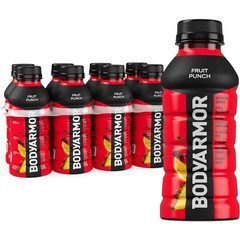 BODYARMOR Fruit Punch Electrolyte Sports Drink Bottles, 12 fl oz, 8 Pack