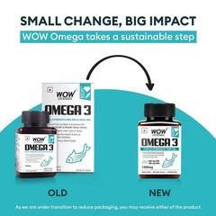 WOW Life Science Omega-3 Fish Oil 1300mg – For Men & Women – 3X Strength – 60Cap