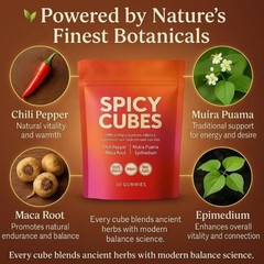 Peach Gummies Spicy Cubes 30 Gummies 1 Bag Support for Calm and Relaxation Hot