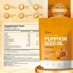 VivoNu Pumpkin Seed Oil with Saw Palmetto Capsules|Cold Pressed, Pure Virgin Oil