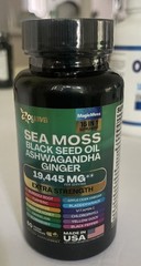 Sea Moss Black Seed Oil Ashwagandha Ginger Extra Strength 60 Caps Exp 09/27