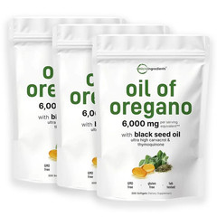 2 in 1 Oil of Oregano & Black Seed Softgels Count with Carvacrol, 40% discount !