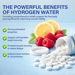Hydrogen Water Tablets with Magnesium, 100 ct, Energy & Brain, Lemon & Raspberry