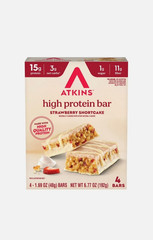 Atkins High Protein Bars, Strawberry Shortcake Flavored, 15g of Protein, 4 Count