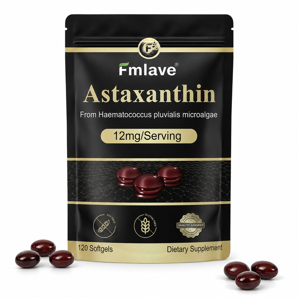 Natural Astaxanthin 12mg Vegan 120 Softgels – Antioxidant Eye Joint Skin Health