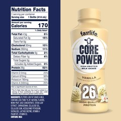 Core Power Protein Shake Vanilla 26g Bottle 14oz 12 Pack Free SHIP.