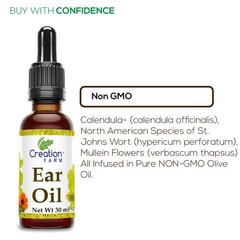 Creation Farm Ear Oil Drops with Mullein, Calendula, 1.01 Fl Oz (Pack of 1)