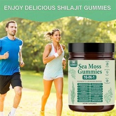 16 in 1 Organic Sea Moss Gummy | Irishmoss Extract 6000Mg | Green Apple Flavor