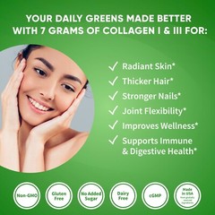 Health Logics Glowing Greens Superfood Greens, Prebiotic, Probiotic & Collagen
