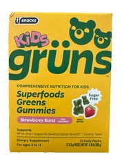 Gruns Cubs Kids Vitamins, Greens Gummies, 72 Ct, 12 Daily Packs. Exp.06/2027