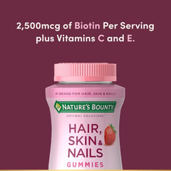 2-Pack Nature’s Bounty Hair Skin & Nails Strawberry Gummies 180 Ct Biotin