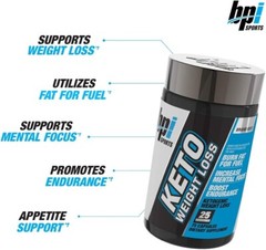 BPI Sports Keto Weight Loss “1st Ketogenic Fat Burner” 75 Caps MCTs BHB 07/25