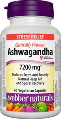 Webber Naturals Ashwagandha 7200 mg, 60 Capsules, Organic and Clinically Proven