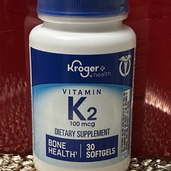 Kroger Vitamin K-2 MK-7 100 mcg Bone Health Gluten-Free 30 Softgels