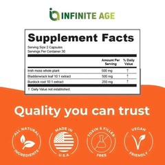 INFINITE AGE Superfood, 1250mg Moss Advanced Sea High-Potency, Vegan – 60 Count