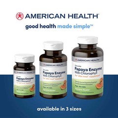 American Health Papaya Enzyme with Chlorophyll 250 Chew Tabs