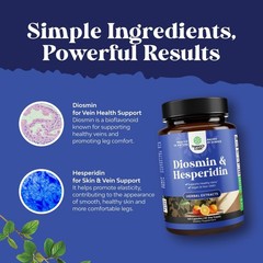 Diosmin Hesperidin 1000mg Complex for Enhanced Circulation – 120 Capsules