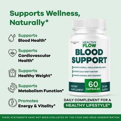 Healthy Flow Blood Support Supplement Capsules Circulation 1 Pack 60Ct