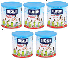5 X Glucolin Glucose Rapid Energy Enriched with Vitamin – Original Flavour 420g
