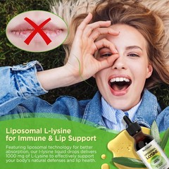 Liposomal L-lysine Monolaurin Liquid Drops, Lysine 0.03 Fl Oz (Pack of 60)
