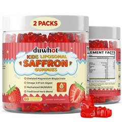 Duwhot Kids Saffron Gummies Sugar Liposomal Saffron Supplements Magnesium
