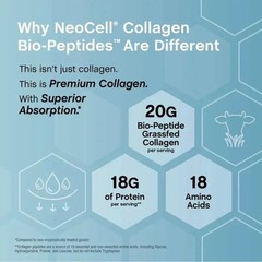 NeoCell Collagen Bio-Peptides Protein – 20oz, Grass Fed for Skin & Joint Support