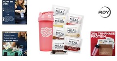 High Protein Meal Replacement Shake Variety Set with 7 Flavors & Shaker Bottle