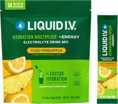 Liquid I.V. Hydration Multiplier +Energy Yuzu Pineapple 100mg Caffeine Drink Mix