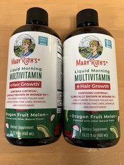 2 pk, Mary Ruth’s Liquid Morning Multi-Vitamin + Hair Growth, Dragon Fruit Melon