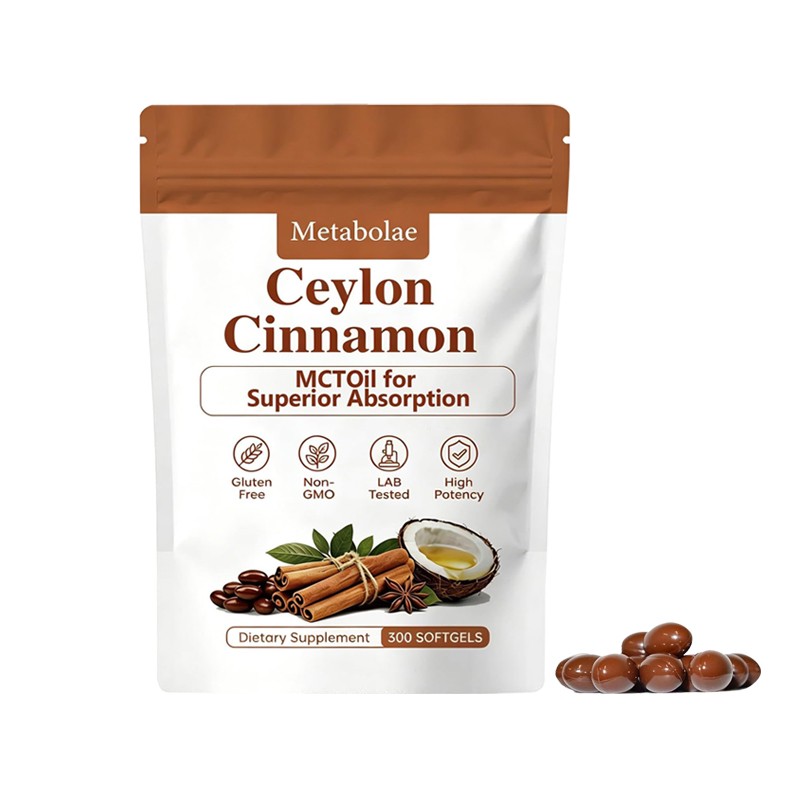 Metabolae Ceylon Cinnamon Extract Capsules with MCT Oil, 300 Softgels
