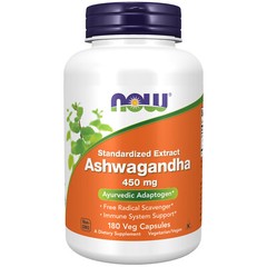 NOW FOODS Ashwagandha 450 mg 180 Veg Capsules