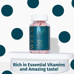 3 PACK WEEM Hair Skin & Nails Gummies Support Healthy Hair Vegan biotin Vitamin