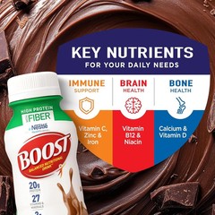 BOOST 20g High Protein Nutritional Drink Shakes, Rich Chocolate, 8 fl oz,24 Pack