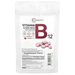 Vitamin B12 Methylcobalamin, Strawberry, 240 Chewable Tablets (2,500 mcg per