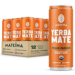 Mateina Yerba Mate Zero Sugar Energy Drink – 120mg Natural Caffeine – Organic…