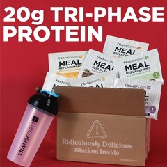 High Protein Meal Replacement Shake Variety Set with 7 Flavors & Shaker Bottle