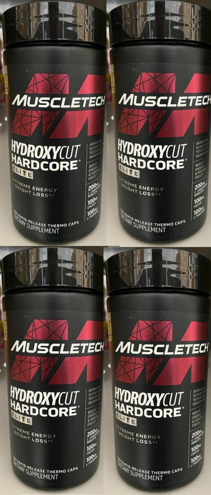 MuscleTech Hydroxycut Hardcore Elite 100ct. 4 Pack Free Fast USPS Priority Ship