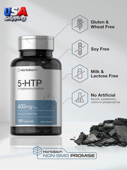 Supplement Capsules 5HTP 400mg 120 Count Non-GMO Gluten-Free Extra Strength